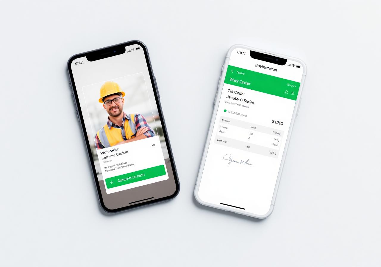 InfraPay mobiele app voor werkbonnen op smartphone