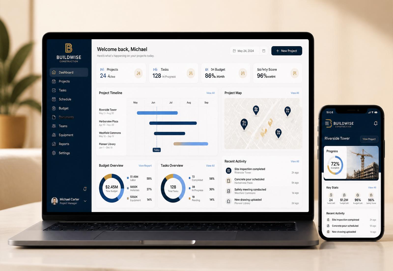 InfraPay platform op laptop en mobiel
