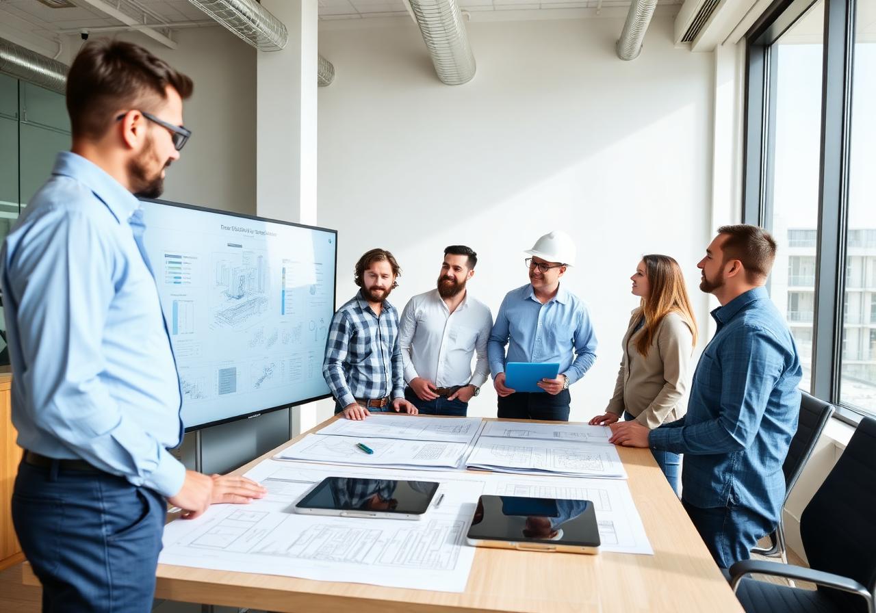 Team van projectmanagers bij infrabedrijf
